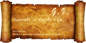 Gyermán Valéria névjegykártya